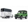 Bruder masina de teren Land Rover Defender cu remorca si cal
